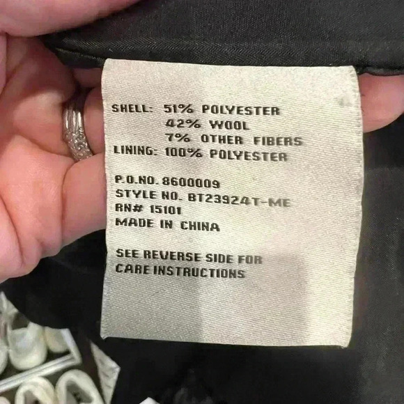 Bar Ill Double-breasted Wool-blend Pea Coat Black/Grey, Size Small - Picture 9 of 9